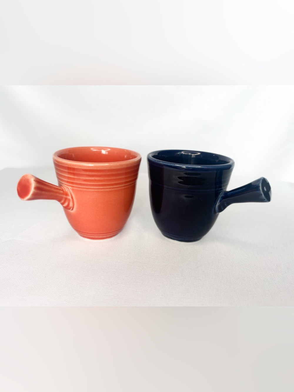 Fiestaware Orange and Navy Blue Ceramic Cups